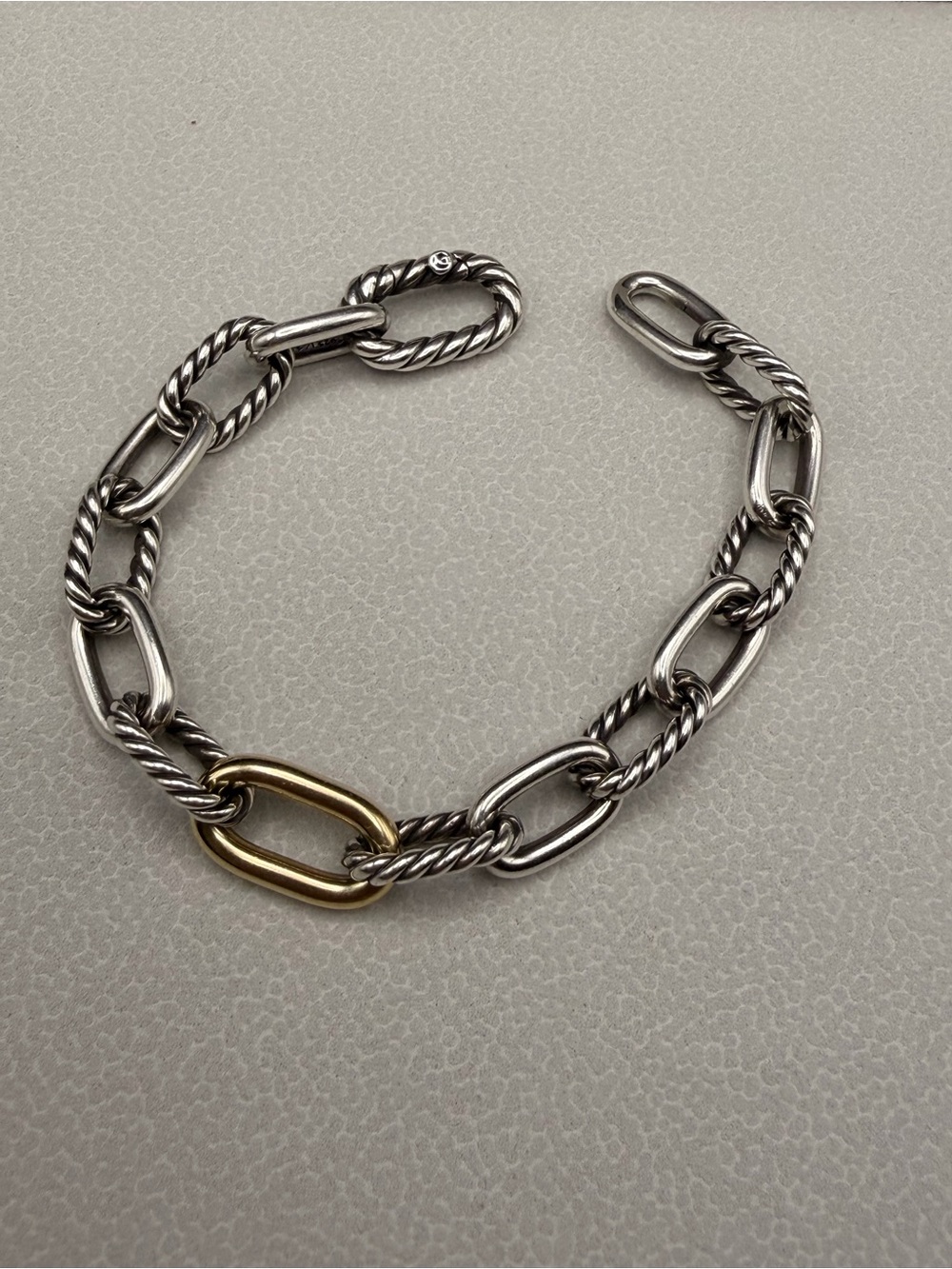 David Yurman DY Madison 8.5mm Bracelet Sterling 18K Gold Small 6.75” With Box